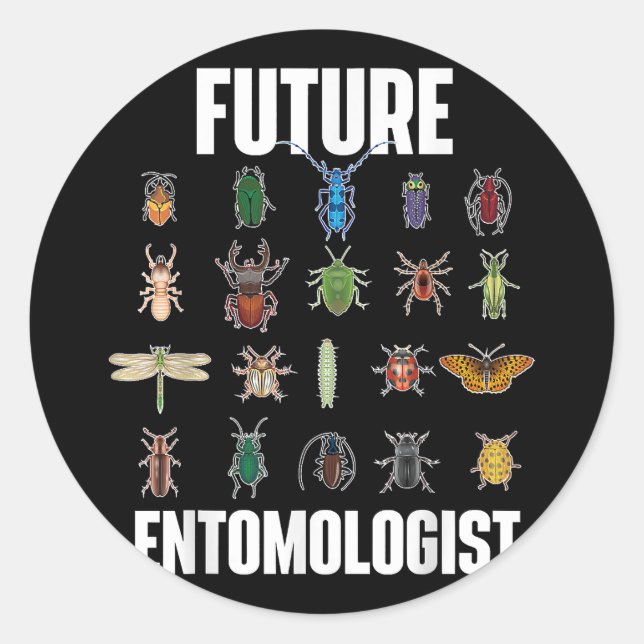 Future Entomologist - Bug Collector & Science Love Classic Round Sticker (Front)