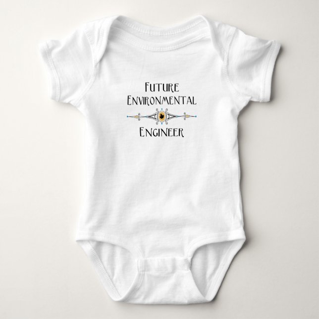 Future Environmental Engineer Decorative Line Baby Bodysuit (Front)