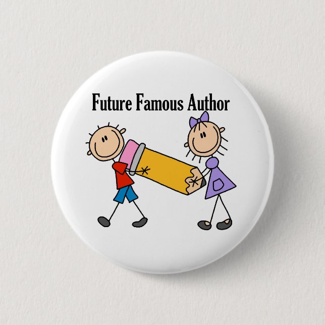 Future Famous Author 2 Inch Round Button (Front)
