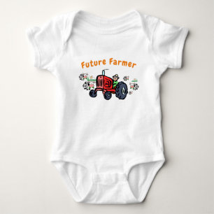 Future Farmer on Tractor Body Suit Baby Bodysuit