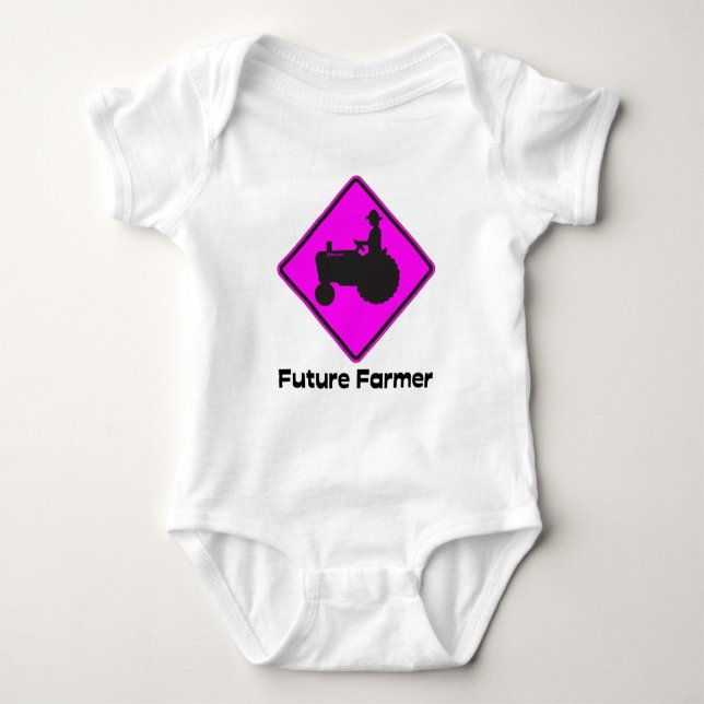 Future Farmer Pink Baby Bodysuit (Front)