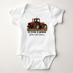 Future Farmer Tractor Farm Name Custom Equipment Baby Bodysuit