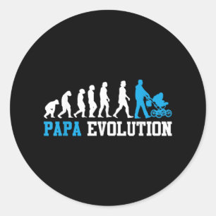 Future Father Papa Evolution Funny Fatherhood Classic Round Sticker