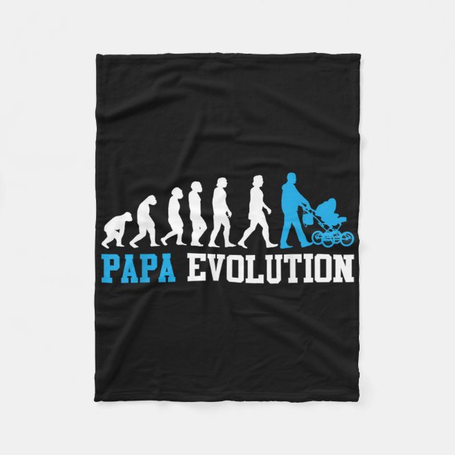 Future Father Papa Evolution Funny Fatherhood  Fleece Blanket (Front)