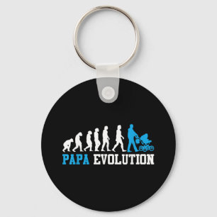 Future Father Papa Evolution Funny Fatherhood Keychain
