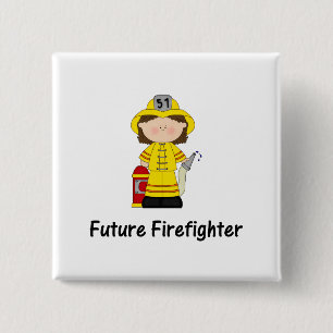 future firefighter (girl) 2 inch square button