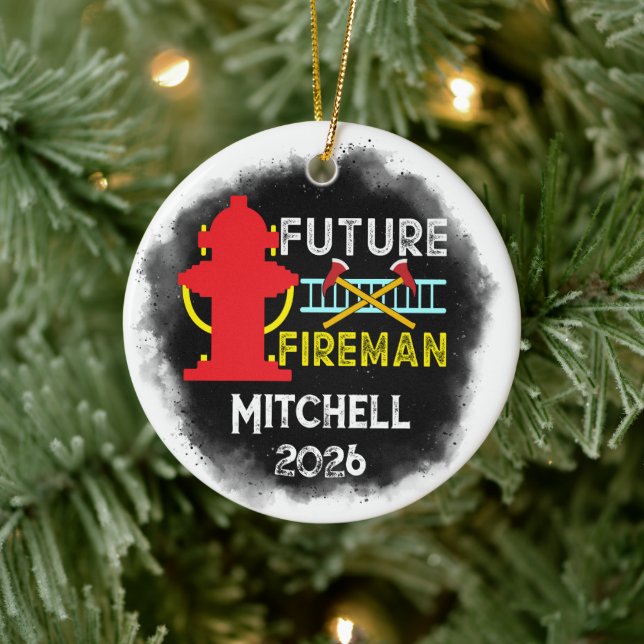 Future Firefighter Graduation Ceramic Ornament (Tree)