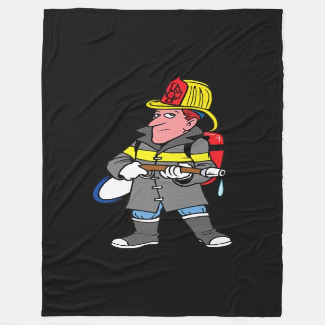 Future Firefighter Hose Jacket & Helmet Rescue Fleece Blanket (Front)