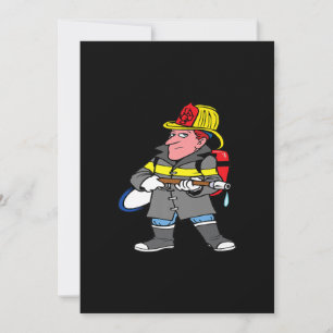 Future Firefighter Hose Jacket & Helmet Rescue Holiday Card