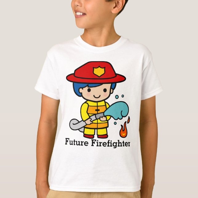 Future Firefighter putting out fire T-Shirt (Front)