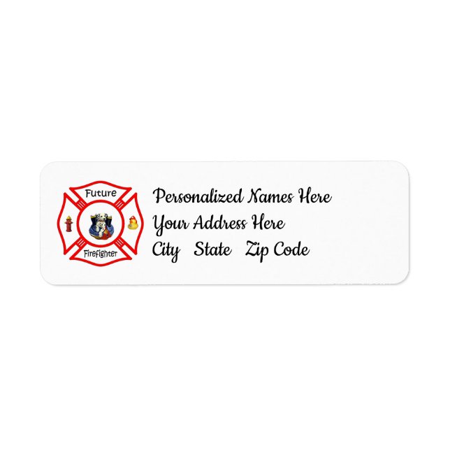 Future Firefighter Red Maltese Label (Front)