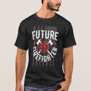 Future Firefighter Usa Flag Fighter Firemen T-Shirt
