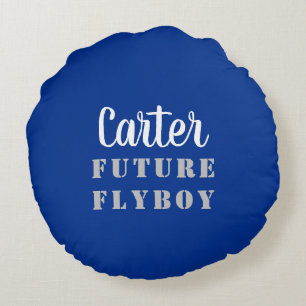 Future Flyboy Military Personalized Round Pillow