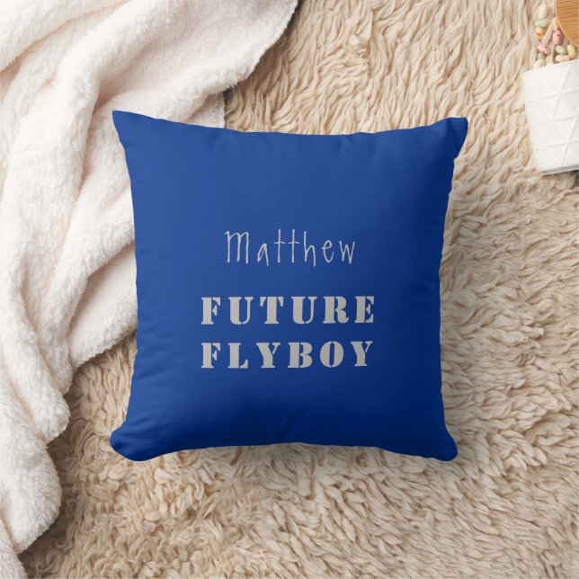 Future Flyboy Military Personalized   Throw Pillow (Blanket)