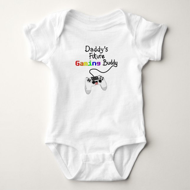 Future Gaming Buddy - Game Controller Personalized Baby Bodysuit (Front)