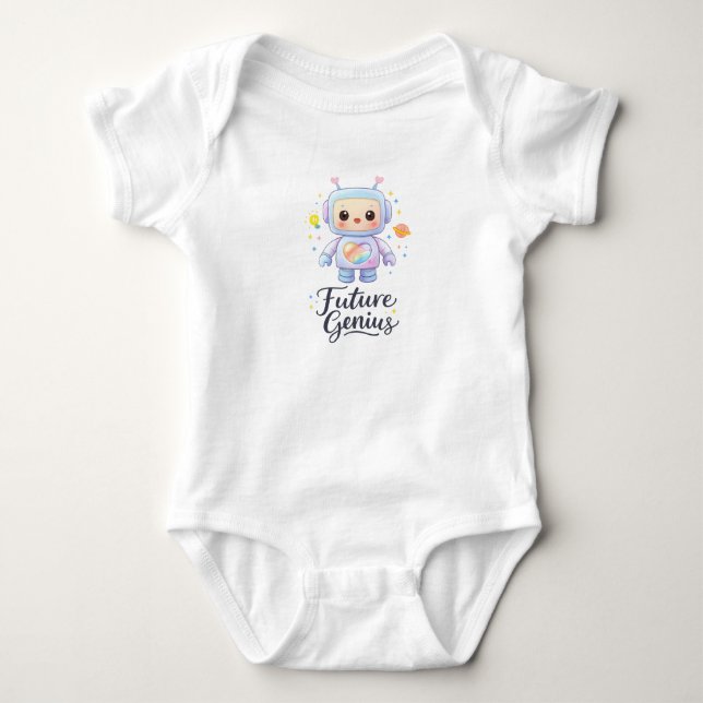Future Genius Astronaut Robot Baby Bodysuit (Front)