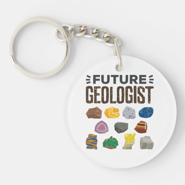 Future Geologist Geology Rocks Gems Keychain (Front)