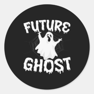 Future Ghost Funny Halloween Boo Soky Trick Or Tre Classic Round Sticker