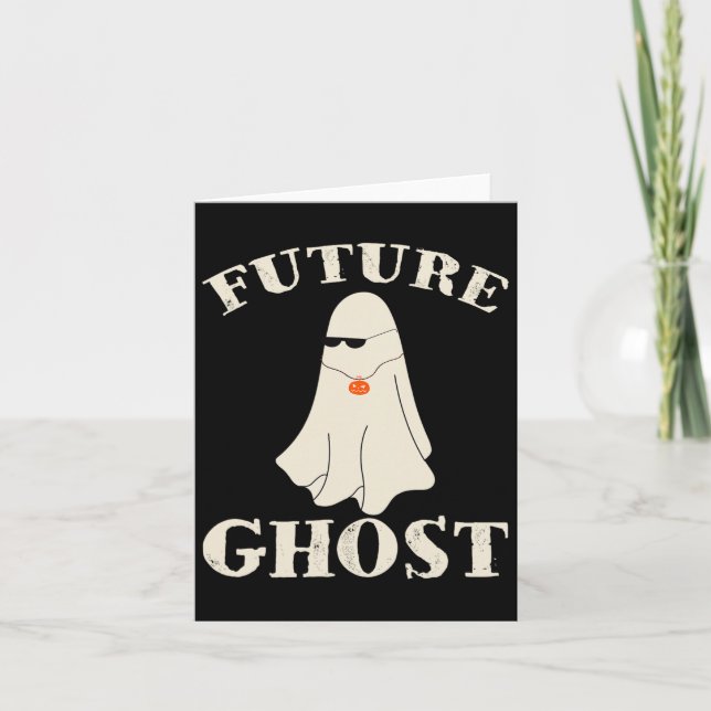 Future Ghost Funny Last Minute Retro Halloween Cos Card (Front)