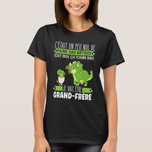 Future Gift Big Brother Announcement Dinosaur Gift T-Shirt (Front)