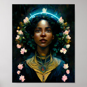 Future Goddess Fantasy Sci-Fi Art Poster