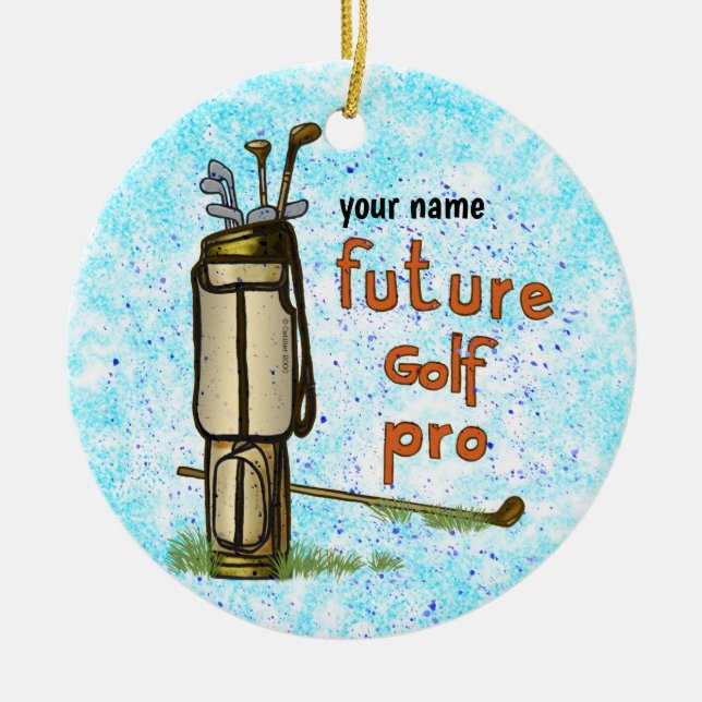 Future Golf Pro golf Ceramic Ornament (Front)