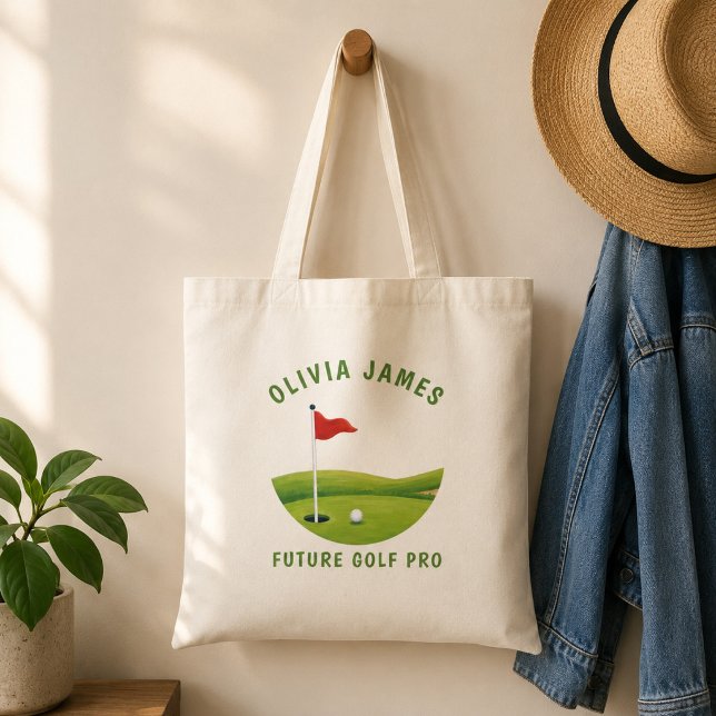 Future Golf Pro Putting Green Custom Tote Bag (Carry books, golf gear, or everyday essentials in style with this golf-inspired tote bag)