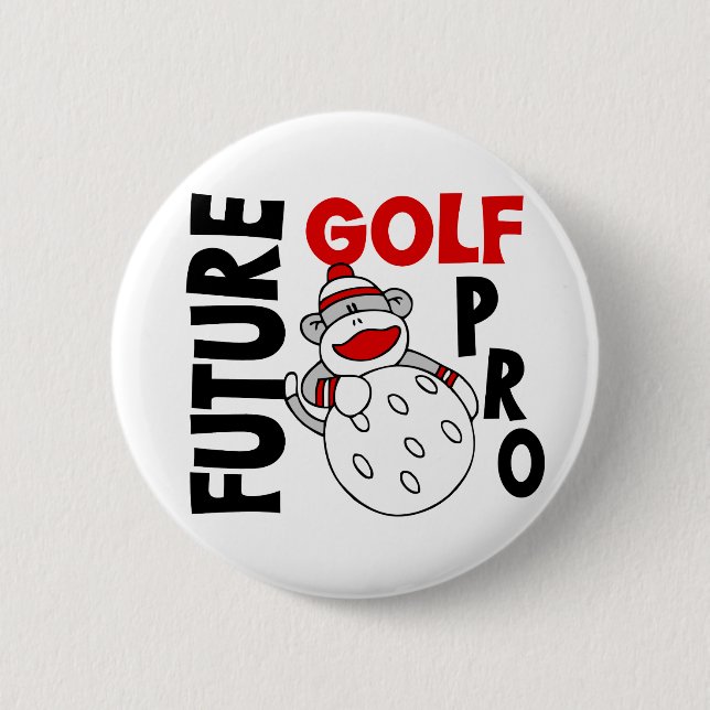 Future Golf Pro Sock Monkey 2 Inch Round Button (Front)