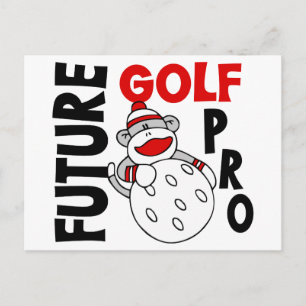 Future Golf Pro Sock Monkey Postcard