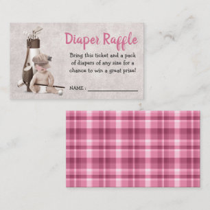 Future Golfer Golf Girl Baby Shower Diaper Raffle Enclosure Card