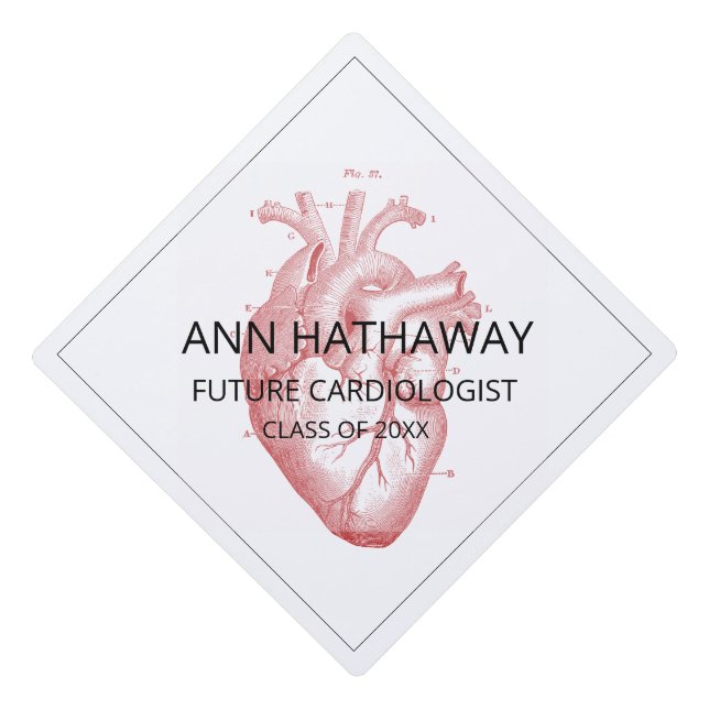 Future Graduating Doctor Anatomical Heart Graduation Cap Topper (Front)