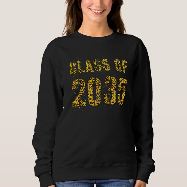Future Graduation Class Of 2035 Leopard Print Kind Sweatshirt (Front)