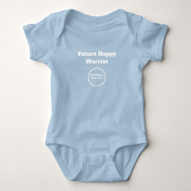 Future Happy Warrior Baby Bodysuit - Blue (Front)