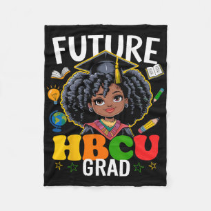 Future Hbcu Grad Afro Kids Black History Month  Fleece Blanket
