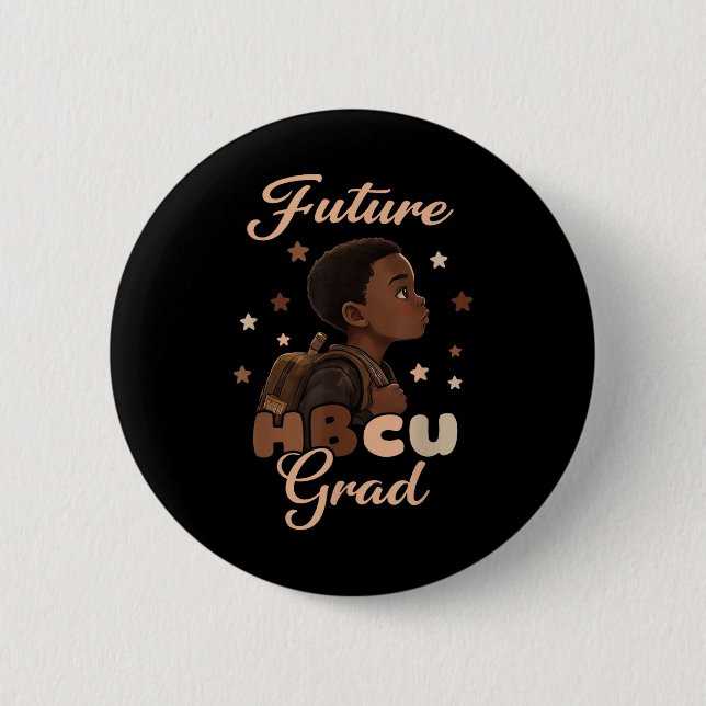 Future Hbcu Grad Black History Month Boy Graduatio 2 Inch Round Button (Front)
