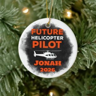 Future Helicopor Pilot Graduation  Ceramic Ornament
