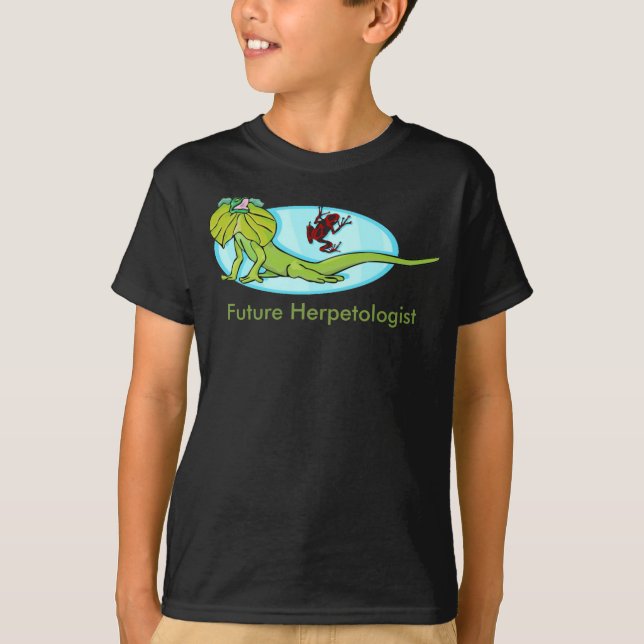 Future Herpetologist with Frilled-neck lizard T-Shirt (Front)