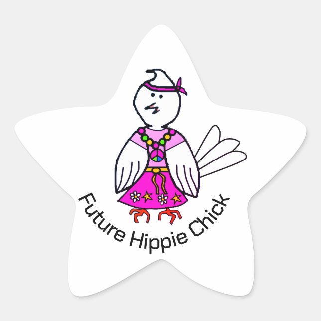 Future Hippie Chick  Star Sticker (Front)
