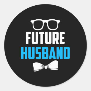 Future Husband Bachelor Party Wedding Groom Saying Classic Round Sticker