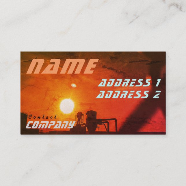 Future Industry Orange Sunrise Business Card (Front)
