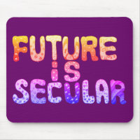 FUTURE IS SECULAR in orange and purple