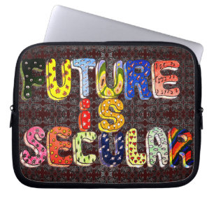 FUTURE IS SECULAR rainbow colours retro Laptop Sleeve