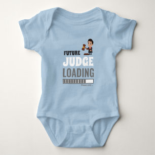 Future Judge Loading Blue Funny Make Your Own Boy Baby Bodysuit