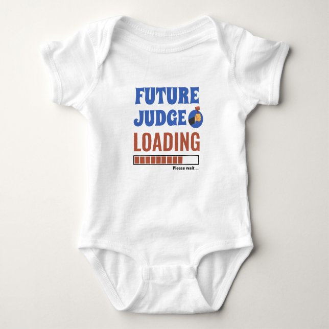 Future Judge Loading Funny Personalized Unisex Baby Bodysuit (Front)