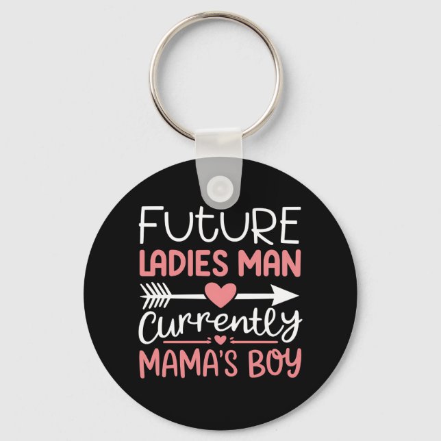 Future Ladies Main Currently Mama's Boy Valentines Keychain (Front)