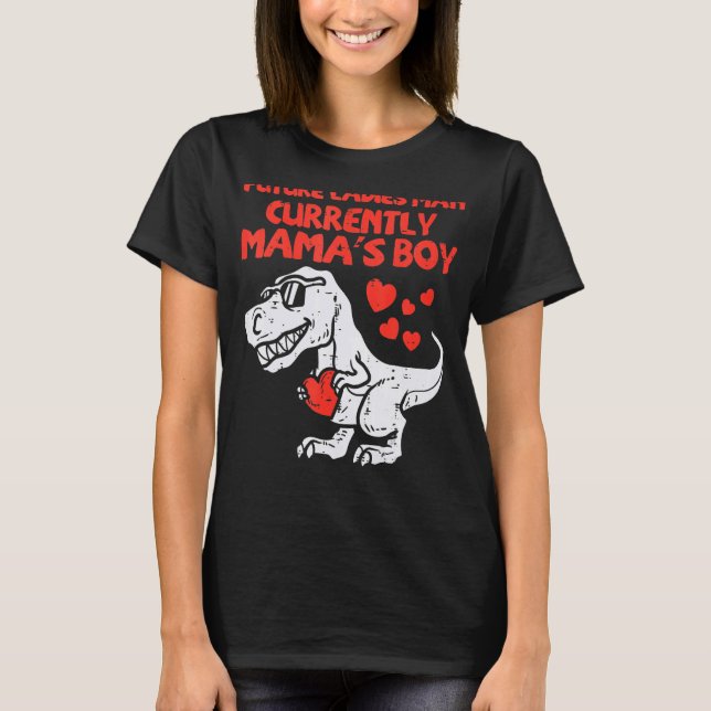 Future Ladies Man Mamas Boy Dino Toddler Boys Vale T-Shirt (Front)