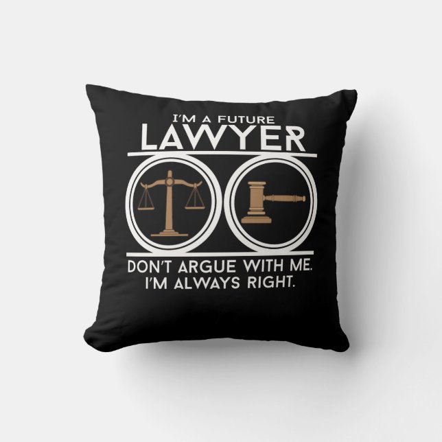 Future lawyer court law student student lawyer stu throw pillow (Front)
