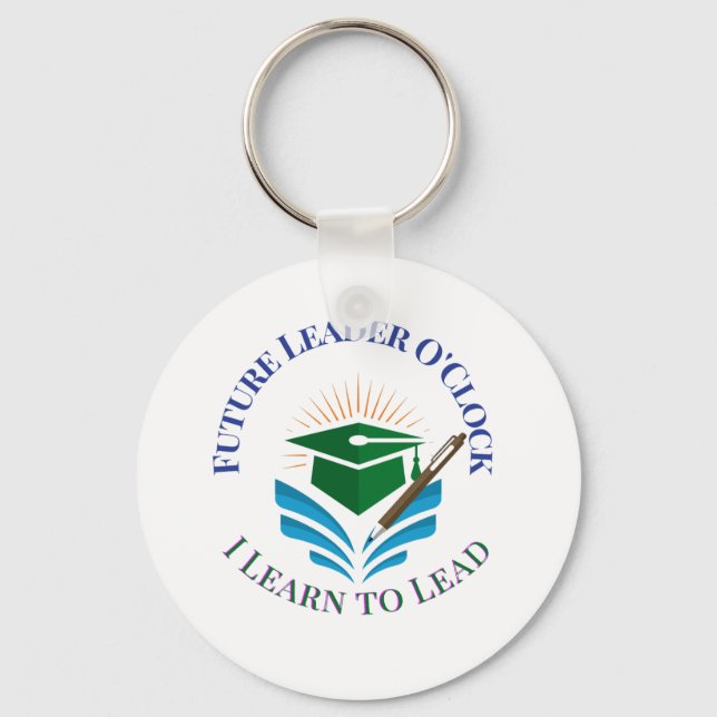 Future Leader O'Clock – Learn to Lead | Motivation Keychain (Front)
