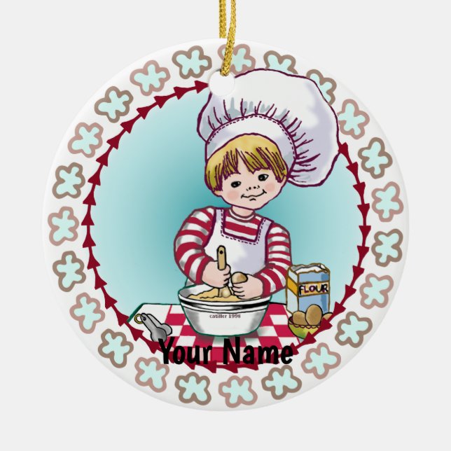 Future Little  Chef Ceramic Ornament (Front)