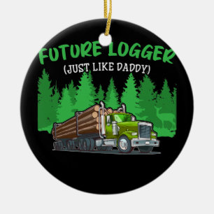 Future LoggerJust Like Daddy Green Skidder Ceramic Ornament